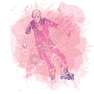 轮滑  Grunge 趋势手工制作的飞溅背景速度运动闲暇竞赛杂技活动演员青少年城市滚筒图片