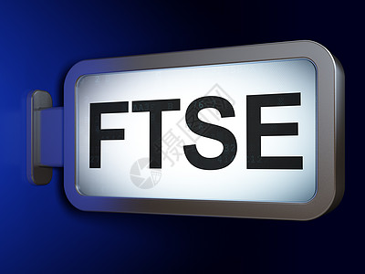 股票市场指数概念 广告牌背景的FTSE王国渲染生长金融3d蓝色广告市场横幅框架图片