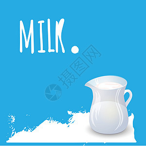 牛奶飞溅和牛奶壶设计图片
