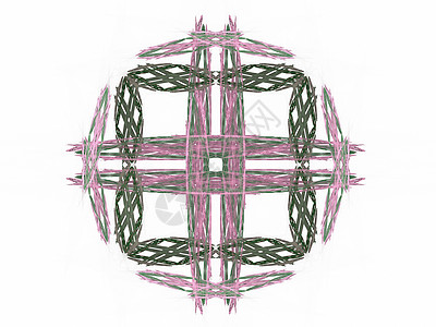 具有多彩花纹的抽象分形白色圆形粉色单元编织渲染插图样本背景图片