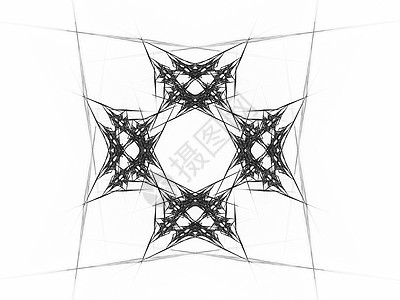 具有灰色花纹的抽象分形白色插图单元渲染编织样本正方形背景图片
