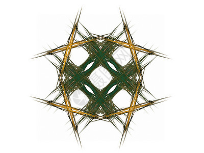 带有深绿色图案的抽象分形编织白色星星插图样本渲染单元背景图片