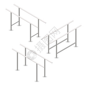 3D 矢量图中的上拉杆竞赛等距街道操场水平健身房插图体操光束训练图片