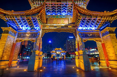 拱道是建筑和装饰的一块传统建筑板块城市街道地标村庄旅游寺庙建筑学旅行历史蓝色图片