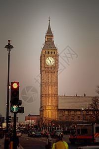伦敦与Big Ben的议会众议院图片