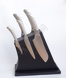 一套厨房用刀边缘工具技术木板碳质切菜板礼物金属刀刃光泽度图片
