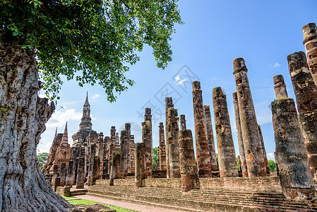 泰国古代塔塔城市历史旅游世界遗产公园文化叶子历史性寺庙宗教图片