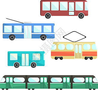 平质多彩矢量公共交通工具箱图片