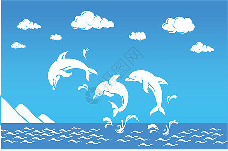 白海豚在海上跳跃图片