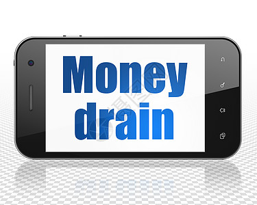金钱概念 显示有资金排水的智能手机图片