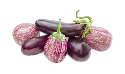 紫色茄子和浅底面涂粉茄子收成植物烹饪美食家族维生素蔬菜农业食物产品图片