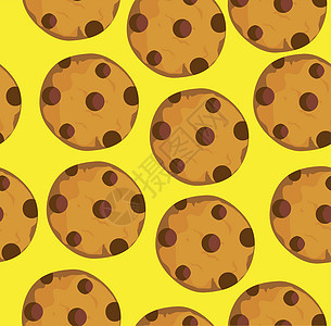 矢量饼干背景糕点巧克力菜单食物圆圈甜点芯片蛋糕插图圆形背景图片