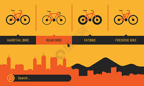 不同的自行车自行车车搜索橙色黄色黑色C型 C型图片