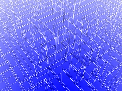 无尽的迷宫 3d 插图 线框白色困惑金属小路游戏解决方案数据正方形挑战成功背景图片