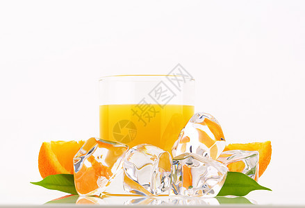 橙汁杯果汁食物立方体饮料绿色液体玻璃橙子水果黄色图片