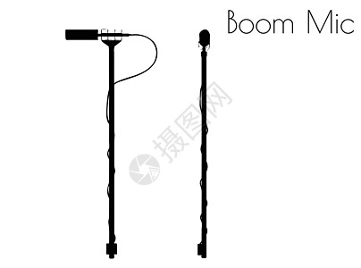 白色背景上的 Booom Mic 闪光阴影图片