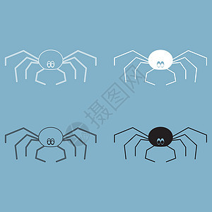 蜘蛛黑白颜色图标图片