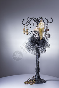 黑色芭蕾舞花首饰台贮存珠宝模型裁缝展示礼物耳环配饰持有者石头图片