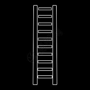 木制阶梯将白色路径图标升起图片