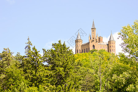 霍亨佐伦城堡的景象岩石旅行全景建筑学遗产景观日落文化风景假期图片