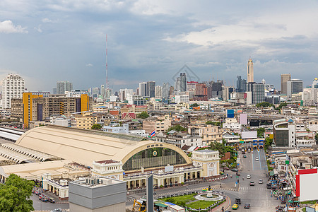 曼谷中央火车站日落摩天大楼旅行景观运输场景市中心车站火车酒店办公室图片