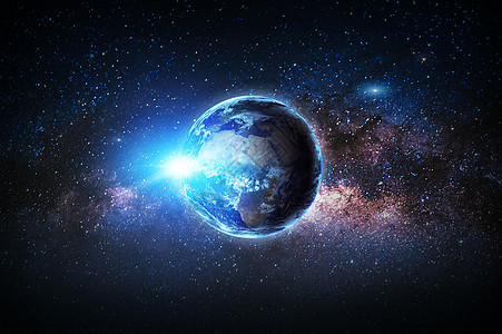 地球和银河系 这是美国航天局提供的图像的元素天文学小说宇宙辉光轨道螺旋星星星际行星射线图片