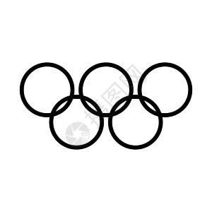 奥林匹克奥运戒指黑色图标插画