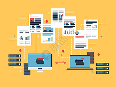 在计算机和笔记本电脑之间传输数据 备份数据和计算机网络图片