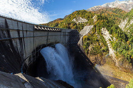 仓罗贝大坝和彩虹地标旅游农村绿色建筑学活力天空力量场景高山图片