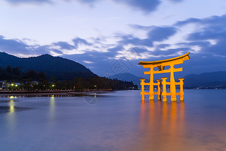 夜里岛神社伟大牌坊宫岛高清图片