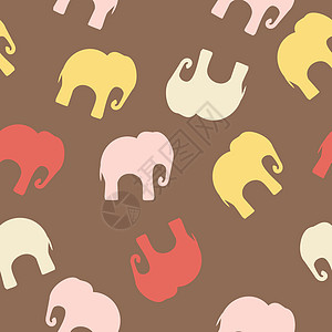 纺织书籍封面包装用彩色大象的无缝图案宠物野生动物婴儿粉色荒野绿色孩子蓝色动物乐趣图片