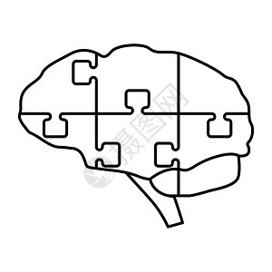 细线大脑 ico思考大脑卡通片头脑想像力细线脑干小脑背景图片