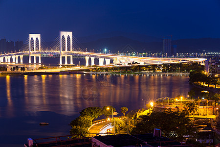 夜间澳门天际观光城市公寓市中心天空地标池塘建筑学摩天大楼日落图片