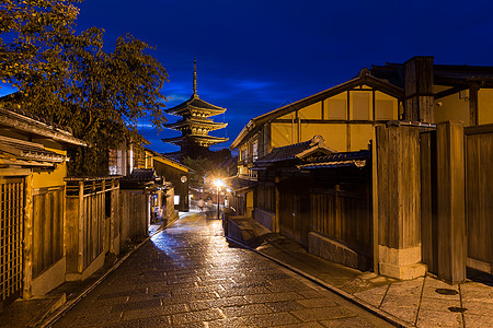 日落时日日本京都的Yasaka塔寺背景图片