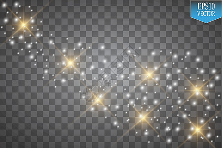 透明背景上的灯 矢量白色闪光波抽象插图 孤立的白色星尘痕迹闪闪发光的颗粒尾巴奢华粒子运动彗星金子海浪灰尘曲线魅力图片