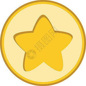 孤立的黄色星标识成就按钮金子网络徽章书签星星成功网站图片