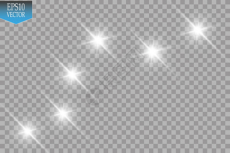 矢量白色闪光波图 在透明背景上隔离的白色星尘痕迹闪闪发光的颗粒插图流星尾巴火花魔法踪迹辉光海浪运动曲线图片