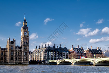 Big Ben 和议会众议院的观点图片