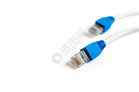 网络电缆电子产品技术蓝色金属界面港口数据绳索塑料插头背景图片
