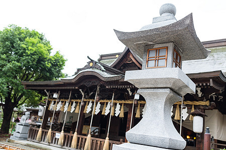 日本寺庙的石灯艺术花园旅游装饰品岩石石头盆栽叶子灯笼文化图片