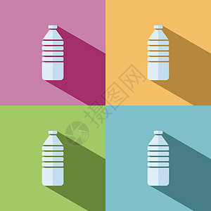 彩色背景上的水瓶图标图片