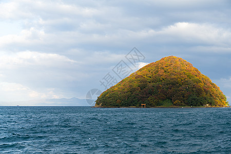 秋季的日本玉岛文化神道神社风景牌坊植物季节风暴遗产天际图片