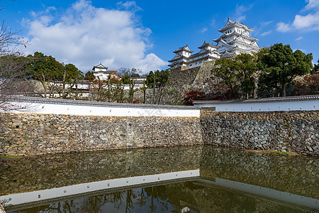 日本传统喜马吉城堡 日本运河旅游天空阳光旅行观光地标晴天遗产吸引力图片