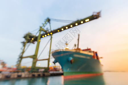 港口重商工业背景货运进口货物运输商品船运码头集装箱绳索起重机图片