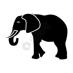 大象黑色图标成人动物园长毛野生动物绘画树干哺乳动物力量动物荒野图片