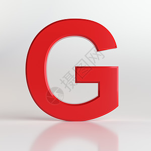 红字  3D插画红色反射创造力艺术字母3d标题技术塑料渲染图片