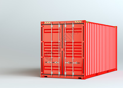 灰色背景上的红色货柜船运储物货物店铺插图盒子容器3d仓库对象图片