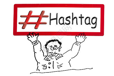 手绘漫画图和签名标注   hashtag草图全球姿势讯息冒充控制板公告口号广告人物互联网图片