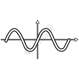Sine波黑色图标电子辉光探测器电脑计算活力电击条纹绘画流动图片