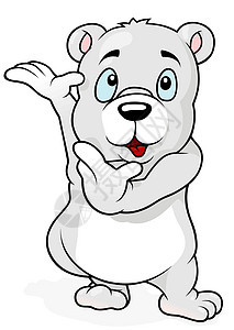 可爱的北极熊卡通片剪贴白色手绘动物小熊插图手势玩具熊背景图片